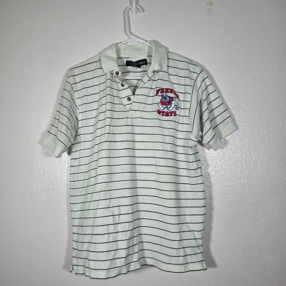 Club Colors Fresno State Bulldogs Striped Polo Shirt Men's M